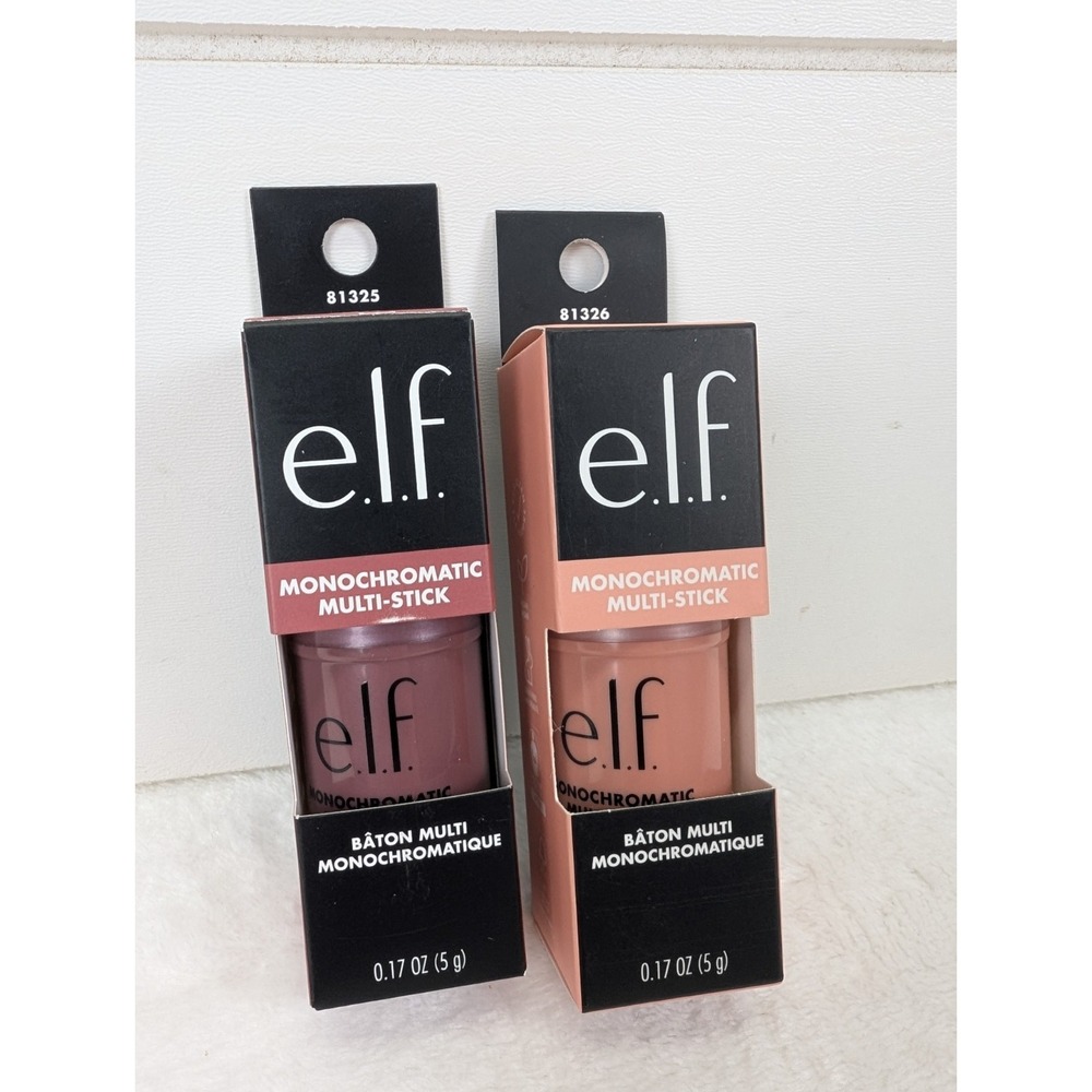 e.l.f. Monochromatic Multi Stick Glistening Peach Sparkling Rose Lot Of 2 Elf